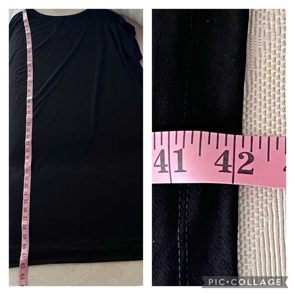 LulaRoe Solid Black Size 3X Pullover T-shirt Dress Short Sleeve Chelsea Style - Picture 5 of 11
